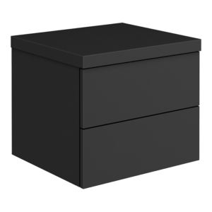 Atlas 500mm 2 Drawer Wall Hung Countertop Vanity Unit - Matt Black