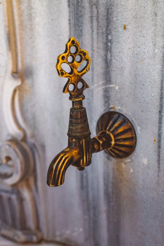 A Faucet made of Bronze Metal